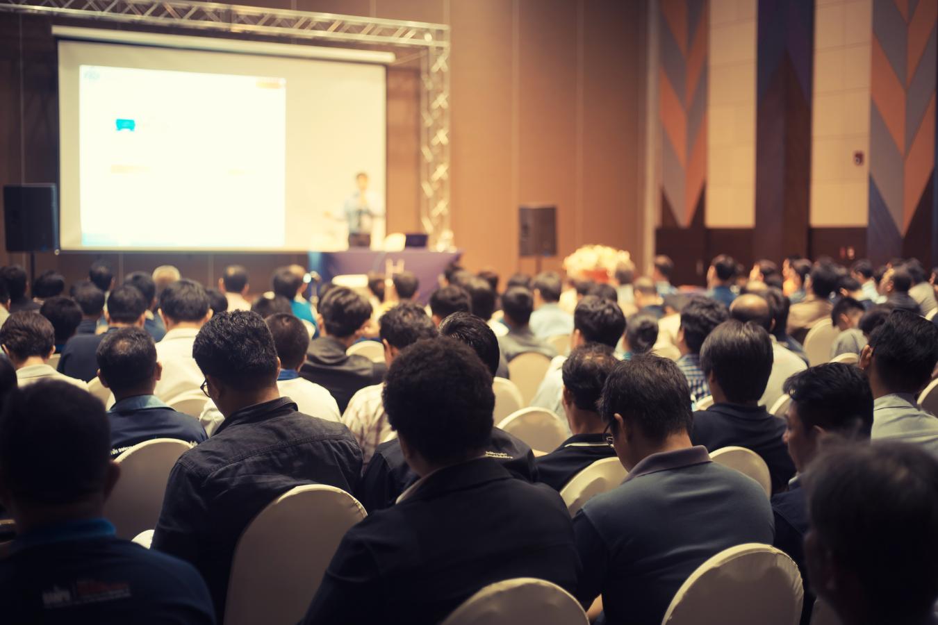 Audience watching presentation