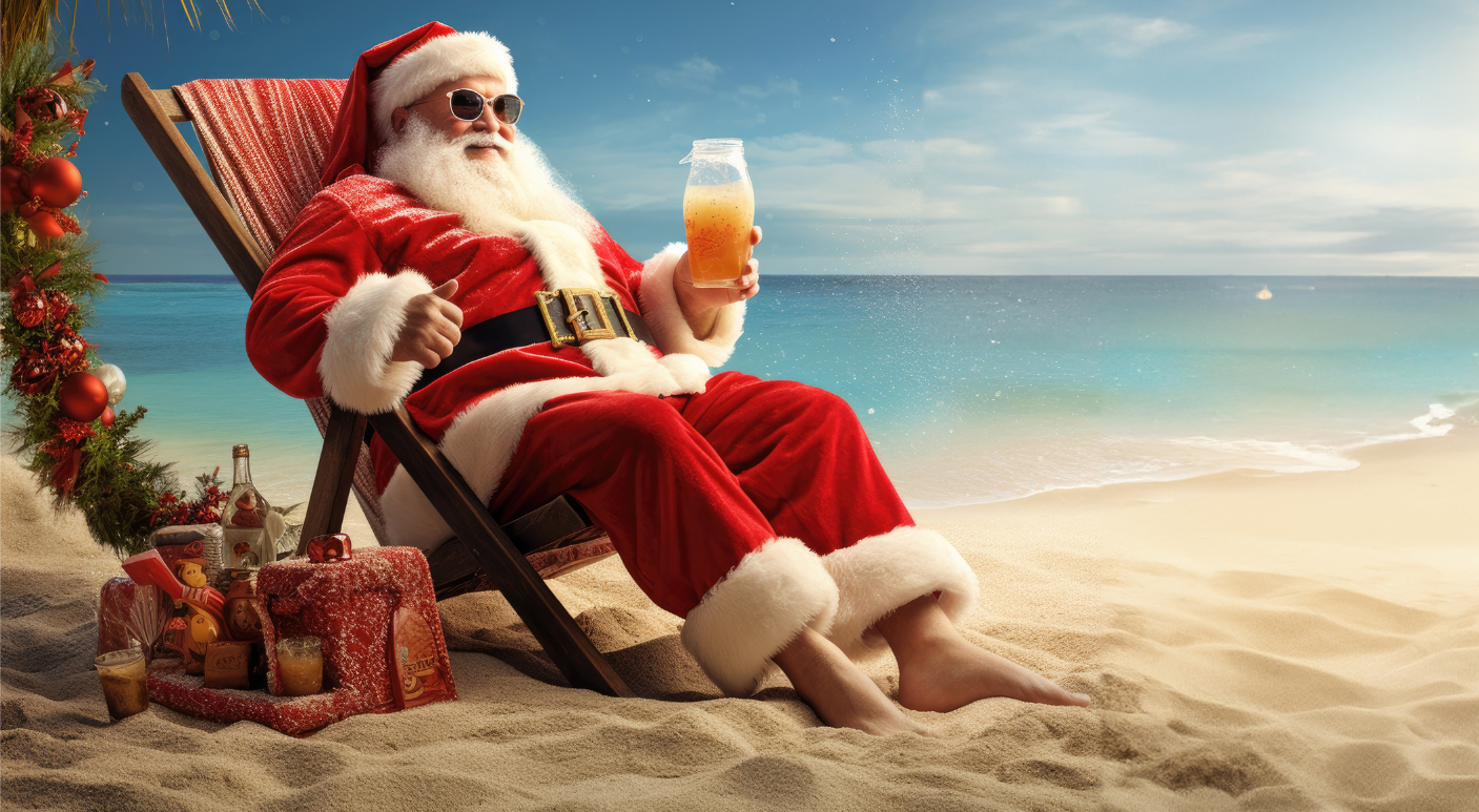 Santa on the beach